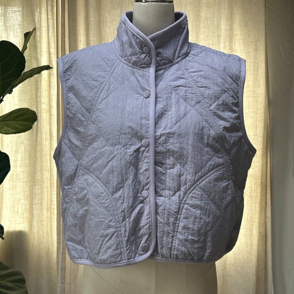 Soft Utility Quilted Vest  Lilac Lavender  Minimal Cozy European Summer Layer M
